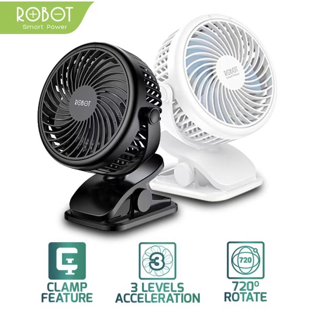 Kipas Portable Fan ROBOT RT-BF10 Mini Fan 2000mAh 3 Speed Garansi Resmi 1 Tahun Original