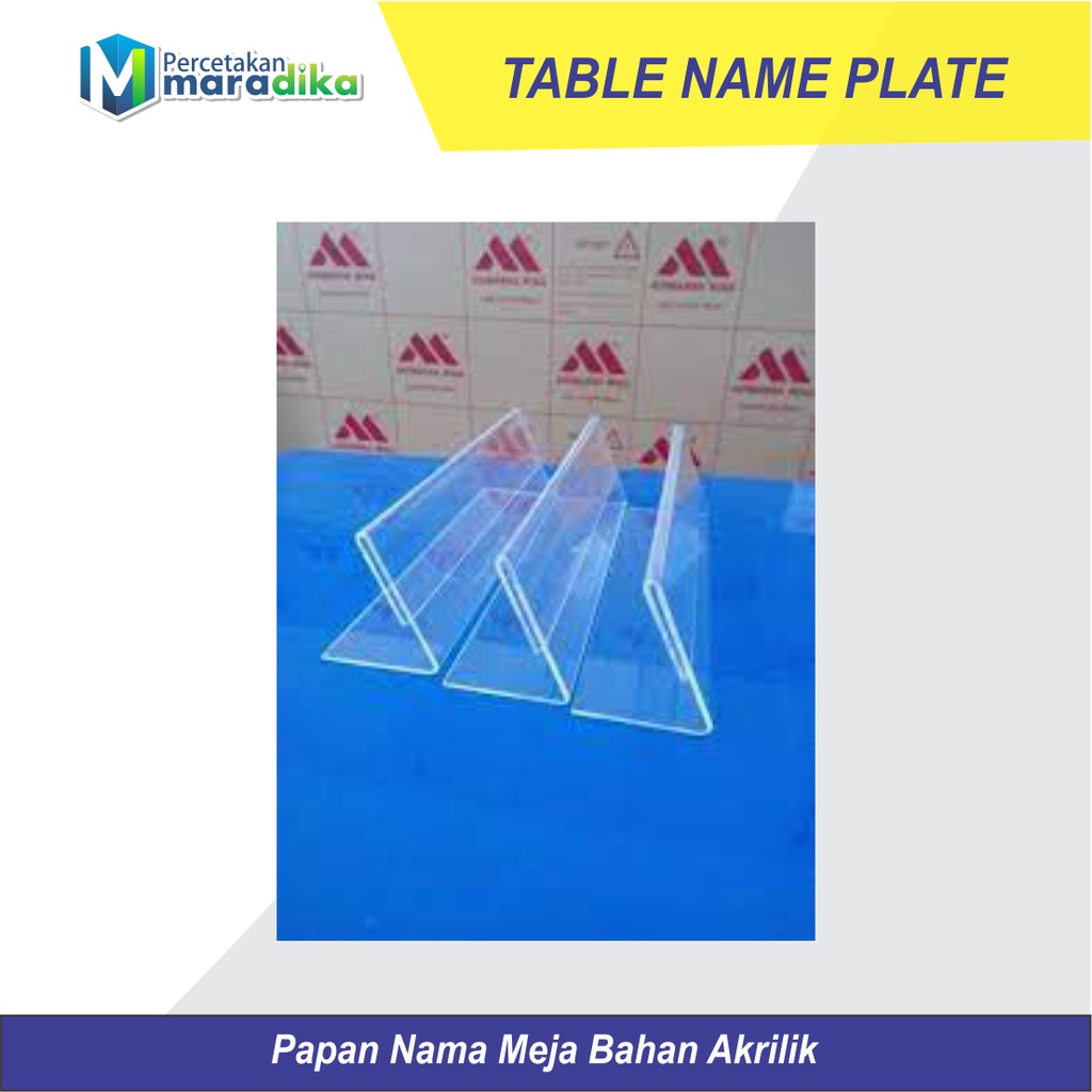 7cm x 25cm Papan Nama Panitia / Papan Nama Meja / Name Desk Akrilik / Acrilyc 7cm x 25cm Tipe/Type L