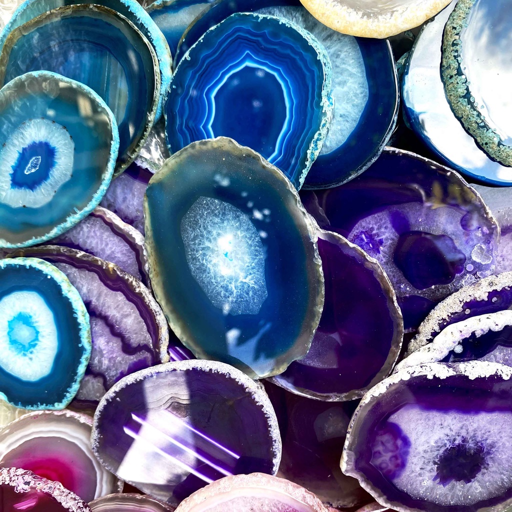 AGATE SLICE BATU ALAM KRISTAL COASTER