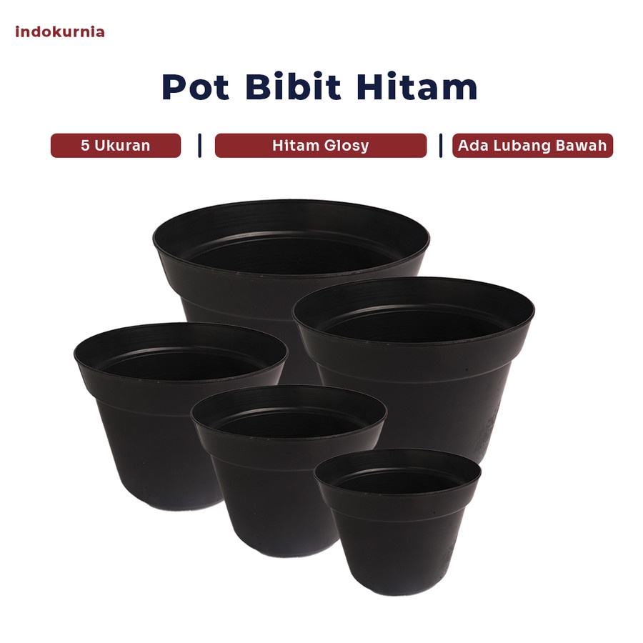 IK - ANEKA POT BIBIT BUNGA Tanaman Plastik 15 HITAM POT PUTIH TERMURAH