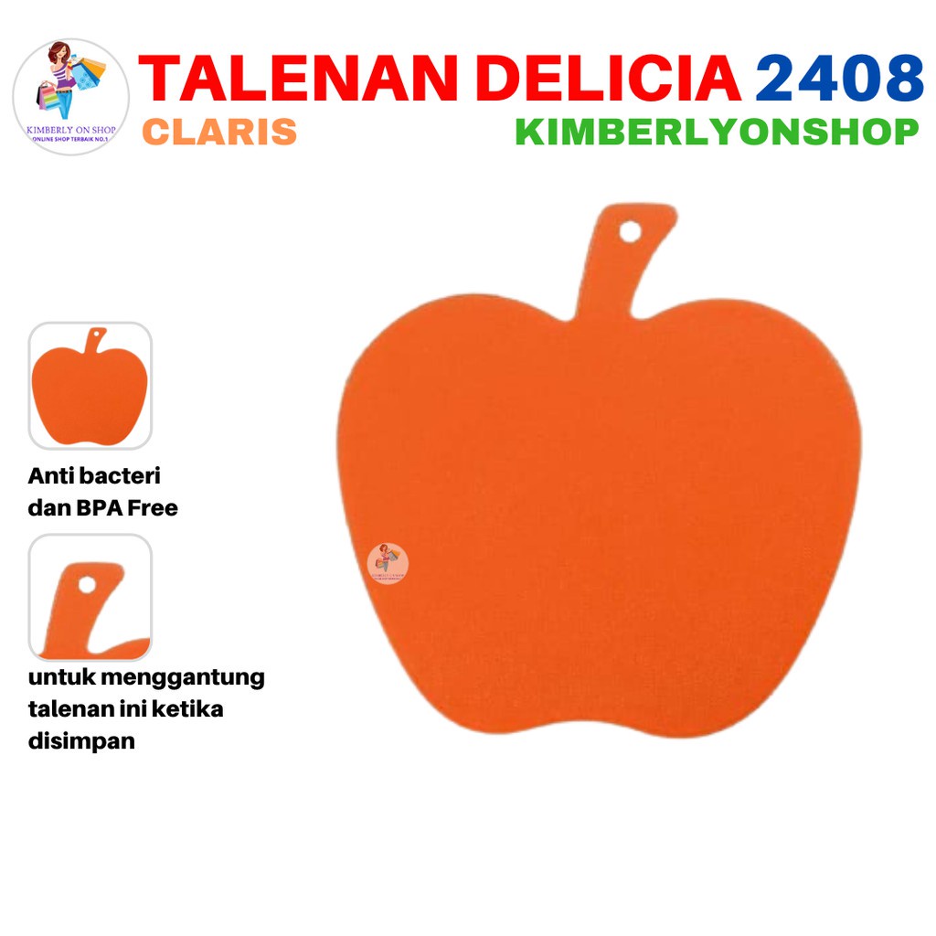 Talenan Plastik Anti Bacterial Apple Delica Cutting Board 2408 Claris