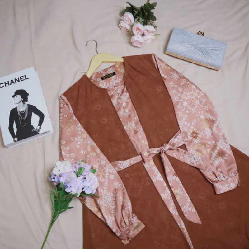 Gamis Set Khimar motif terbaru Safela original SS Hijab