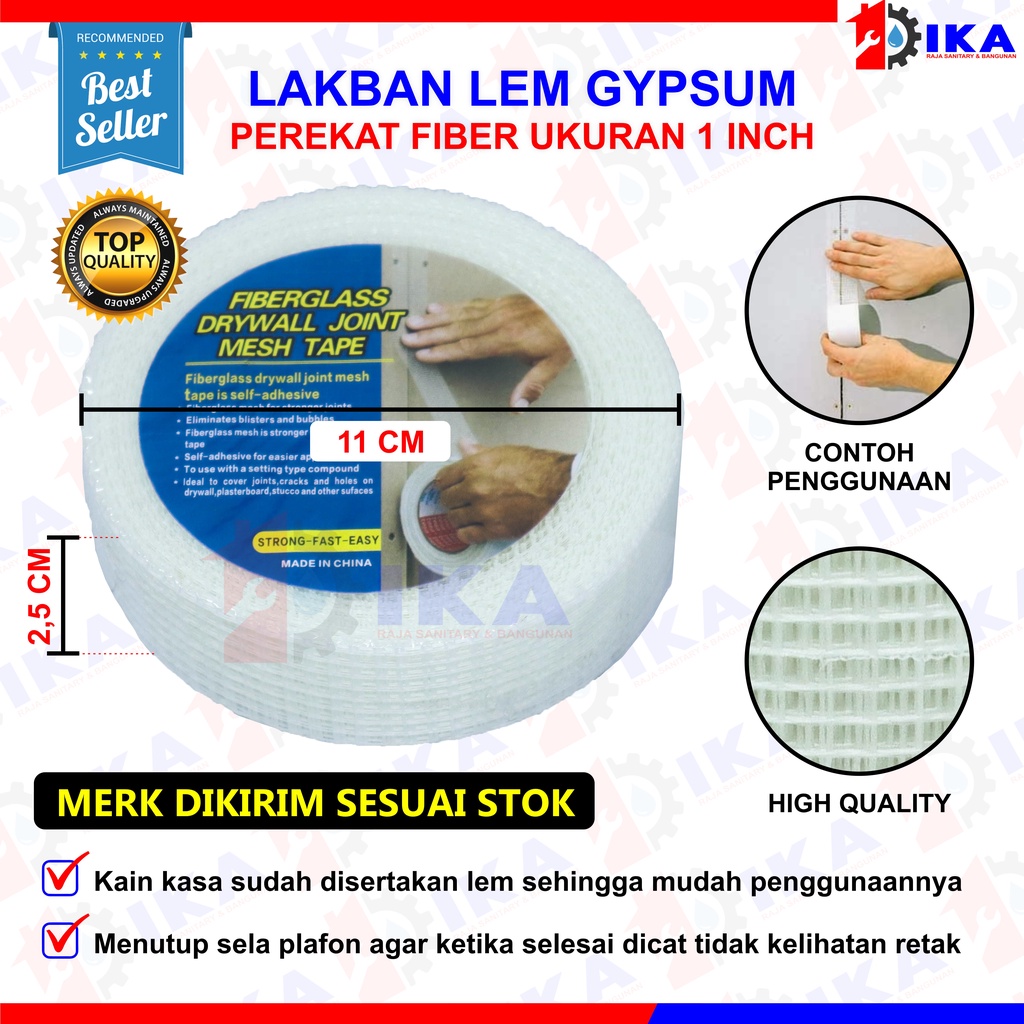 Lakban Kasa Lem Perban Gypsum Fiber | Perban Plafon Gipsum Fiberglass 1 Inch 2 Inch Perban enternit kasa plavon