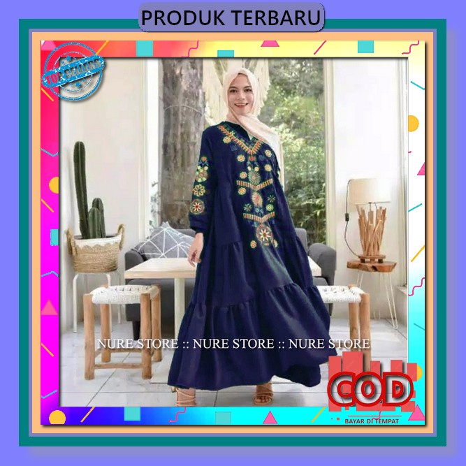 Indistoree - Gamis Cika Crinkle Airflow Terbaru 2022 Kekinian Viral Dewasa Simpel Elegan Busui Frend
