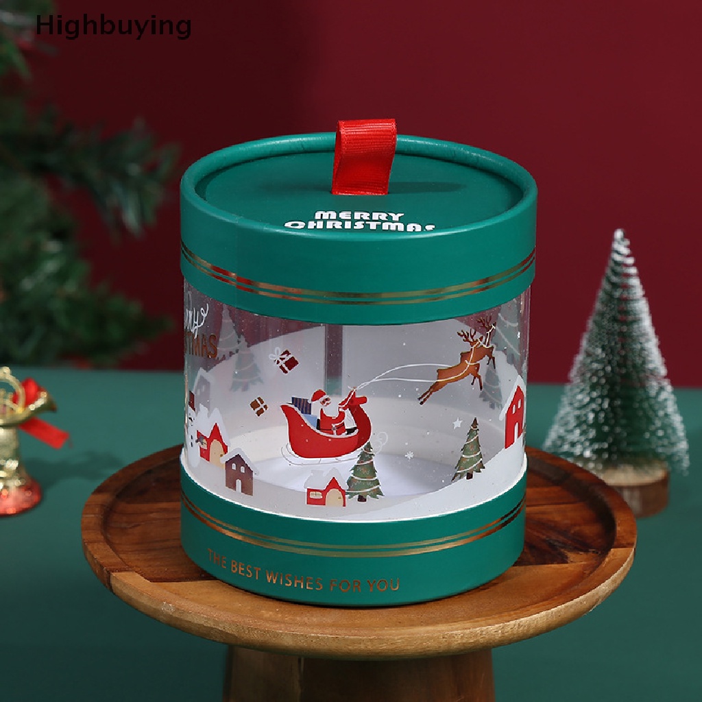 Hbid Christmas Apple Mousse Cake Hug Bucket Dessert Plastik Transparan Packing Box Glory