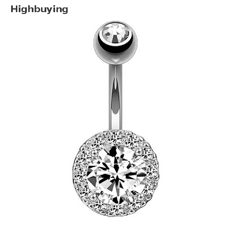 Hbid Indah Zirkon Bellybutton Kuku Stainless Steel Seksi Menjuntai Pusar Pusar Pusar Pusar Cincin Seksi Pusar Bar Perut Cincin Perhiasan Glory