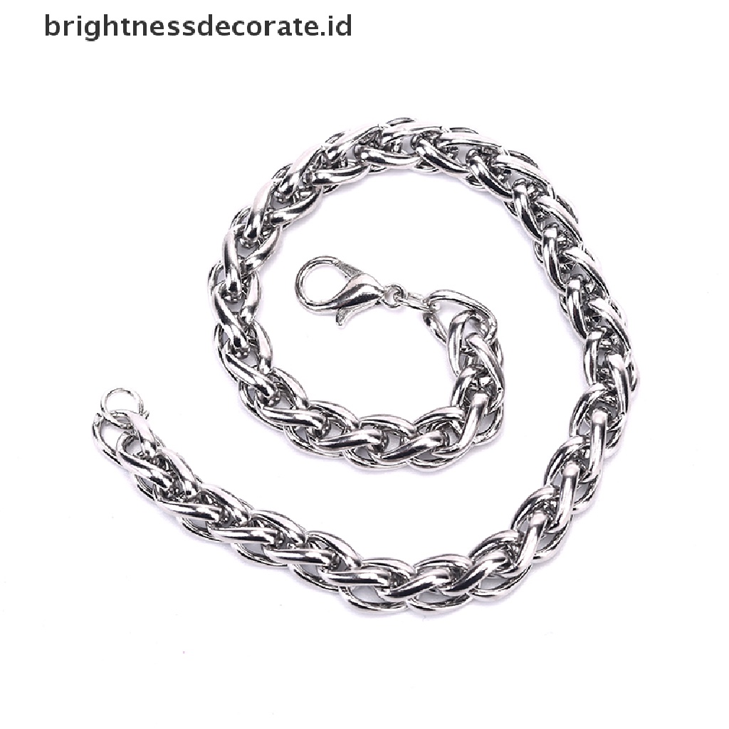 [Birth] Perak Pria Stainless Steel Rantai Link Gelang Tangan Bangle Perhiasan Punk [ID]