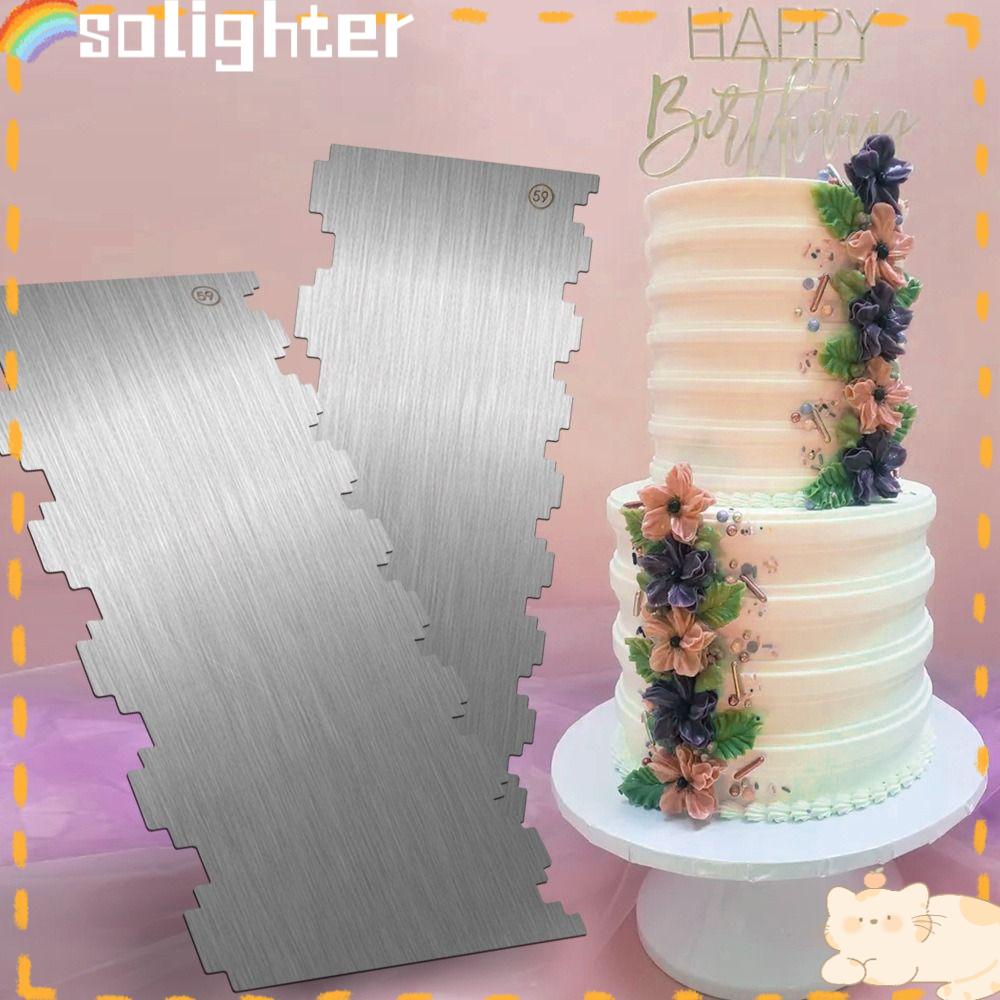 Solighter Scraper Kue Cetakan Kue Pastry Cutter Saw Alat Penghalus Gigi Stainless Steel