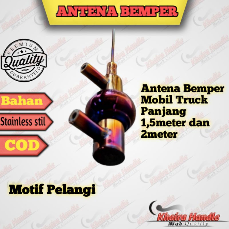 Antena Mobil Pelangi Panjang variasi truk Bemper dan Spion Canter pick up Gran max l300 elf ragasa H