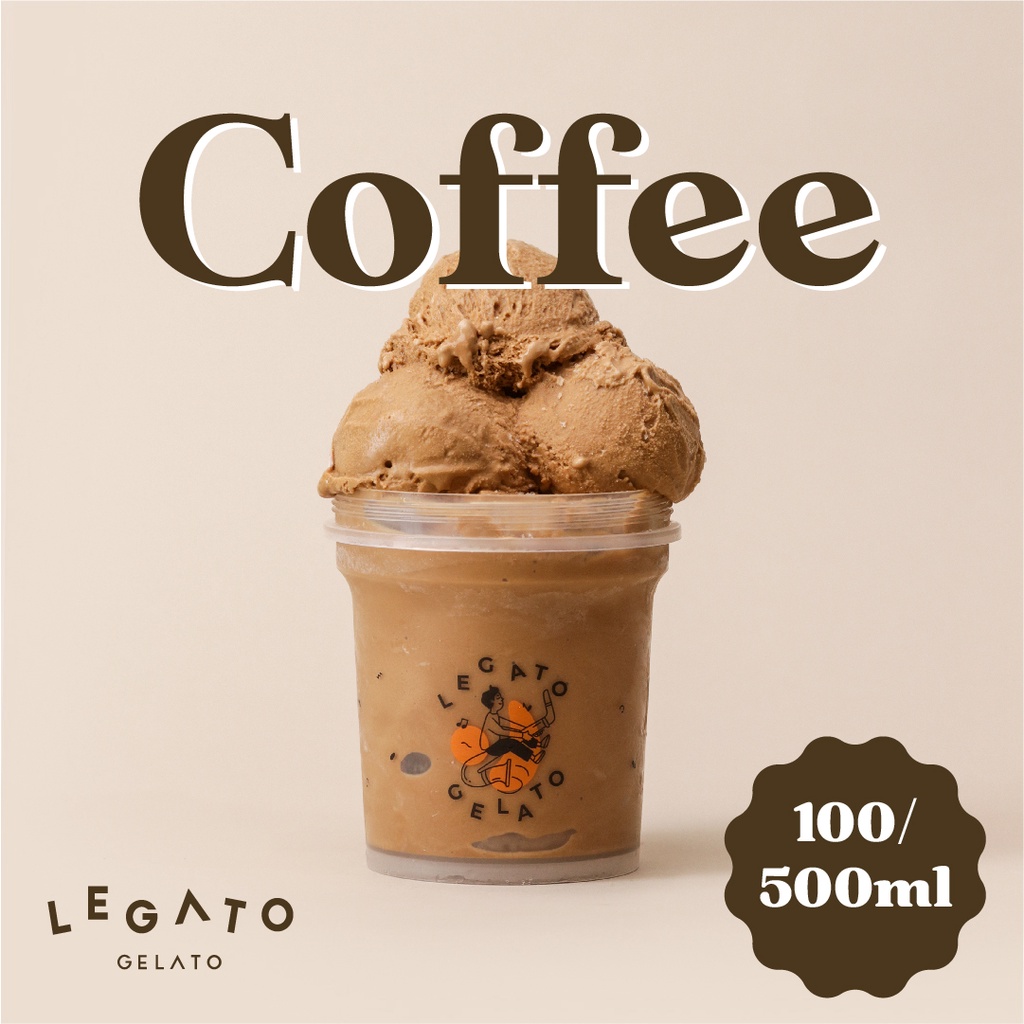 

LEGATO GELATO - Coffee Pint 500 mL Cup 100 mL Ice Cream Gelato Dessert Es Krim Eskrim 500mL 100mL Frozen Cemilan Creamy Fresh Sweet Manis Refreshing Murah