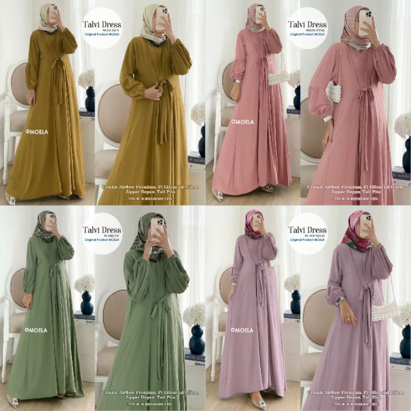 Talvi Dress Gamis Jumbo Allsize Busui Premium Crinkle Airflow Original Moela Berlabel