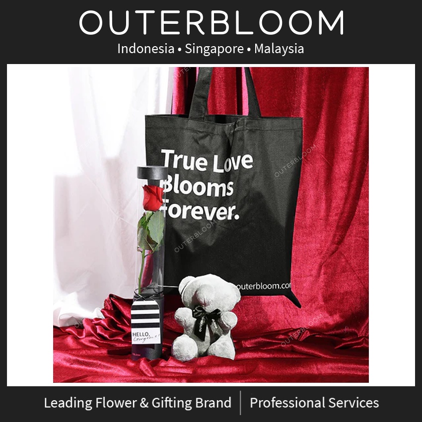 

Outerbloom Special Valentine - Paket Bunga Mawar + Boneka