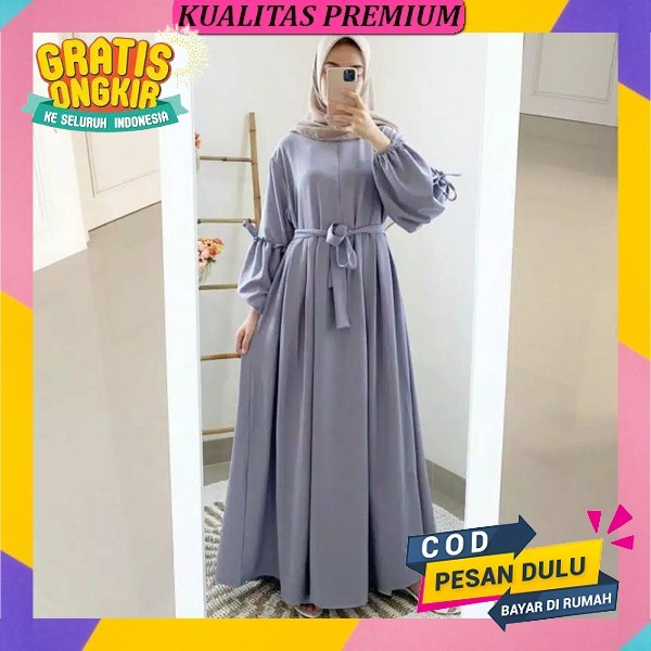 Baju Gamis Burbery Mix Moscrepe Wanita Dewasa Remaja Busui Kekinian Terbaru 2022 Modern Simple Elega