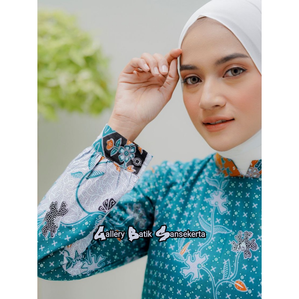 Tunik Batik Wanita Modern M L XL XXL Jumbo Batik Tunik Seragam Kerja Kantor