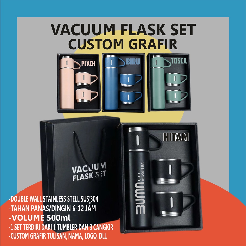 Vacuum Flask Set, Vacuum Flask Set Custom, Tumbler Vacuum Custom