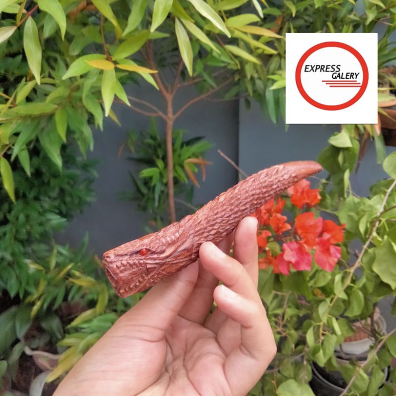 once cangklong kayu galih asem ukir naga x792