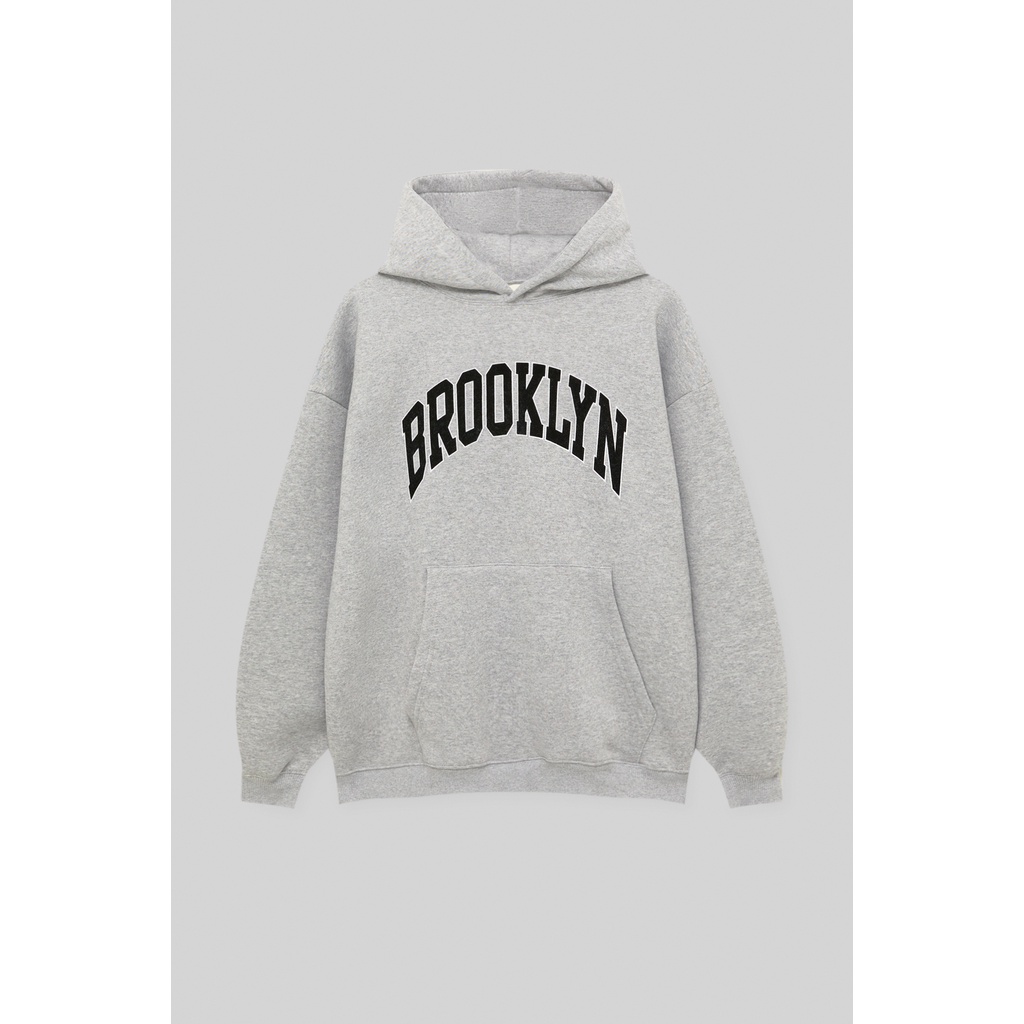 Jaket Pull and Bear HOODIE BROOKLYN FLOCK 4596559 Original Cowok Pria