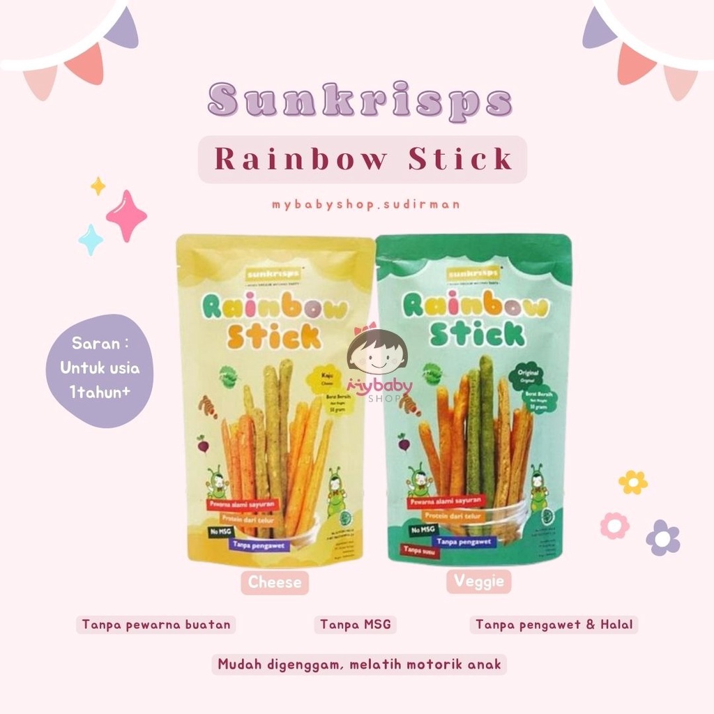 

Sunkrisps Rainbow Stick - Stik pelangi - Cemilan sayuran - snack stik