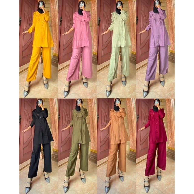 ONE SET LONG TUNIK POLO LINEN