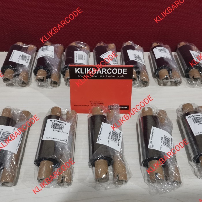 

Ribbon Barcode Label Wax Resin Ukuran 65 x 75 m / Pita Barcode 65x75 m
