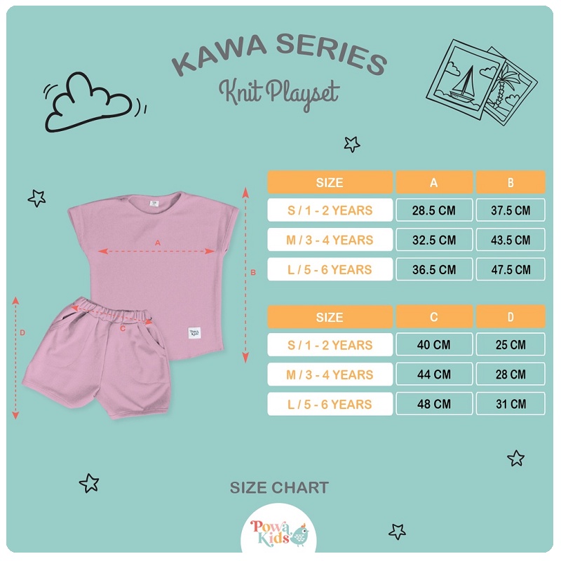 Powa Kids Kawa Knit Playset | Baju Setelan Anak