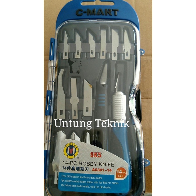 

Pisau / Cutter / Hobby Knive set 14 pcs Premium CMART untungt33 dijamin