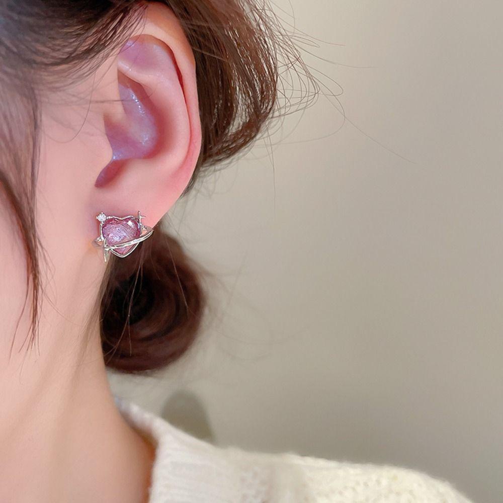 Mxbeauty Anting Planet Trendy Mini Mutiara Mewah Elegan Fashion Manis Perhiasan Fashion