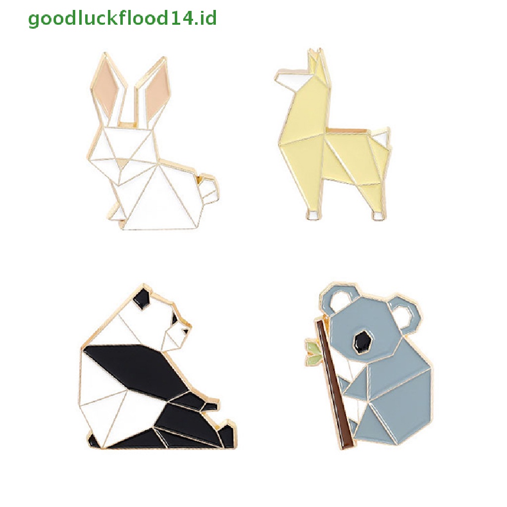 [GOOGFOUR] Pin Enamel Hewan Panda Koala Alpaka Kelinci Bros Tas Pakaian Kerah Pin Lencana [TOP]