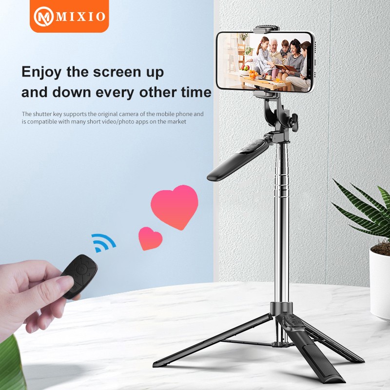 MIXIO A36 - Tongsis Bluetooth Selfie Stick Tripod with Remote 160CM