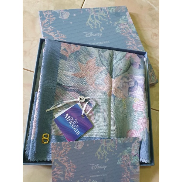 buttonscarves the little mermaid - blue ( preloved )