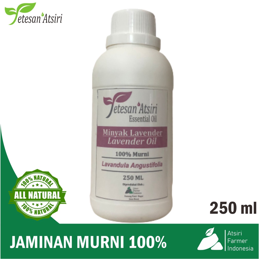 250ml minyak atsiri lavender murni pure essential oil aromatherapy therapeutic grade diffuser humidifier burner aromaterapi esensial essensial esential tanpa campuran TETESAN ATSIRI 250 ml