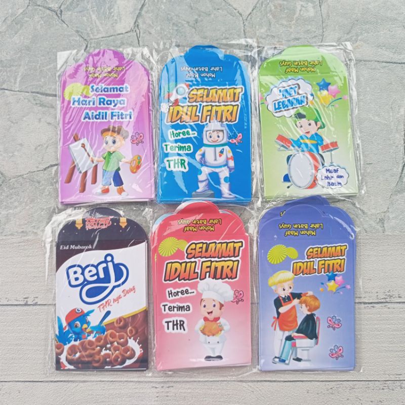 

Amplop Lebaran Medium Karakter Lucu/Snack Isi 8pcs Siap Pakai