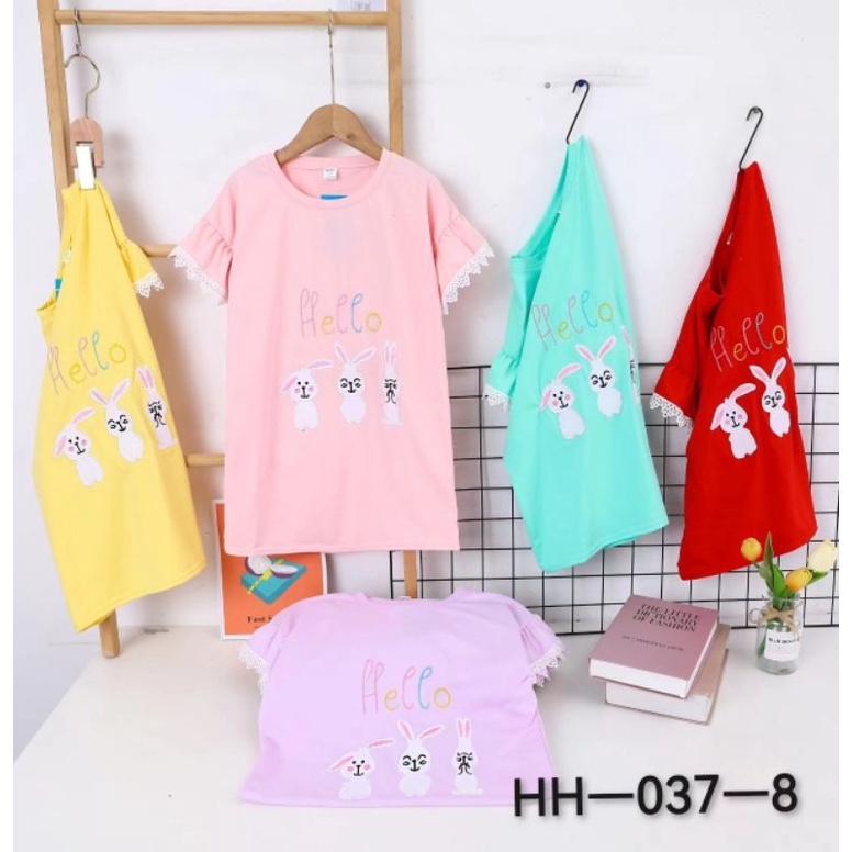 4-10 Tahun Kaos Anak Cewe IMPORT LENGAN PENDEK | Kaos Anak Import Premium