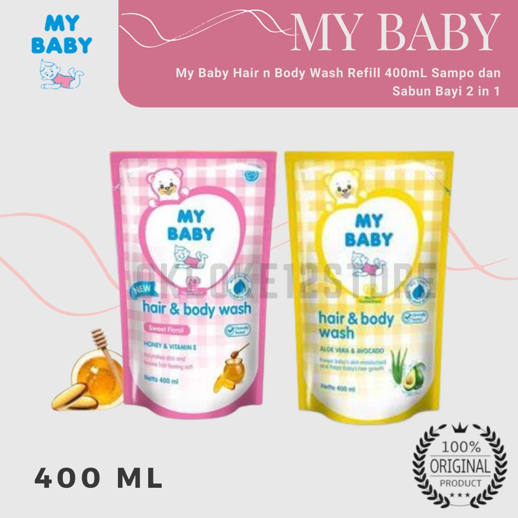 MY Baby HAIR&amp;BODY WASH ISI ULANG 400ML (Ed 11 023 sampe 2024)