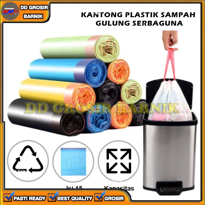 [DGB] KANTONG KRESEK PLASTIK SAMPAH DAPUR ROLL UKURAN 45X50CM 45 X 50 CM DENGAN TALI PENGIKAT MULTIFUNGSI SERBAGUNA