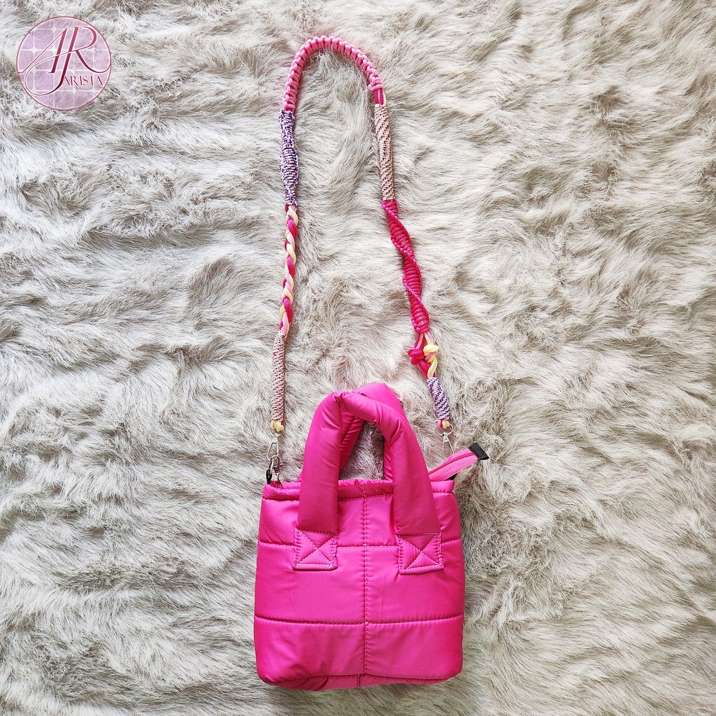 TAS SELEMPANG MINI WANITA PUFFY BONUS TALI MAKRAME / MACRAME LIMITED