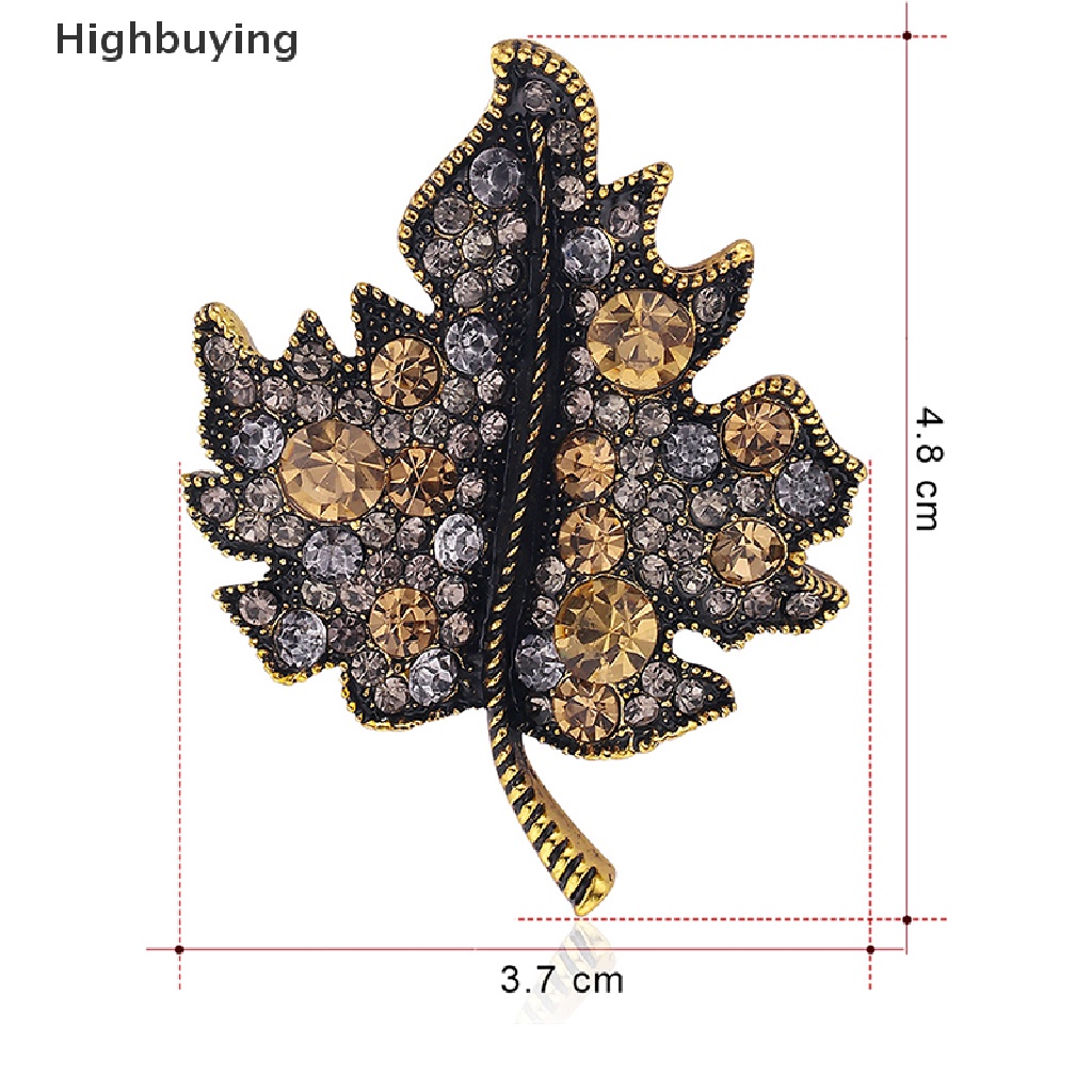 Hbid Berlian Imitasi Maple Daun Berbentuk Bros Pin Retro Lencana Tas Pernikahan Dekorasi Ornamen Glory