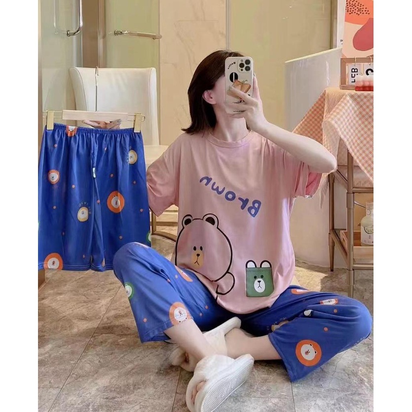 KAWAI BAJU TIDUR PIYAMA SETELAN PIYAMA 3IN1 IMPORT