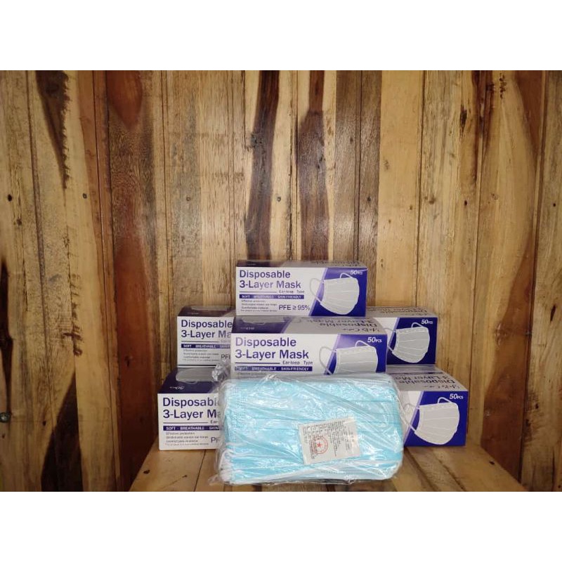 Masker disposable earloop biru 50 pcs