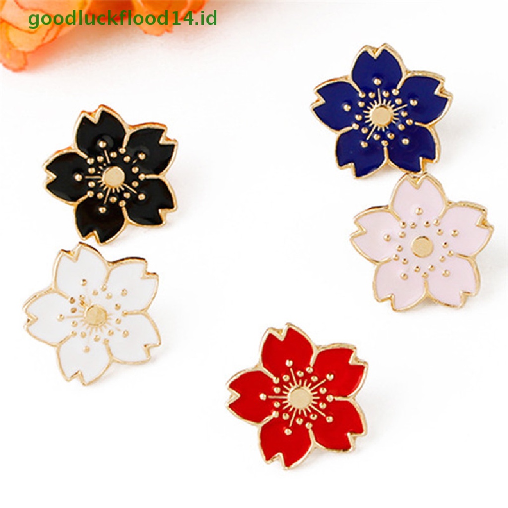 [GOOGFOUR] 5 Pcs Enamel Bunga Bros Pin Baju Kerah Pin Korsase Lencana Wanita Perhiasan Hadiah [TOP]