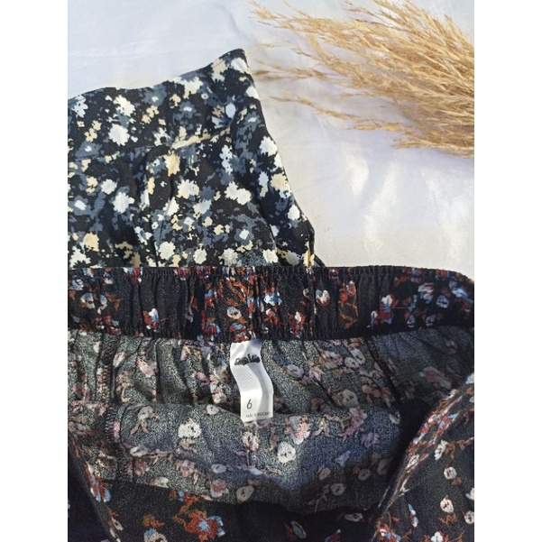FLORAL MIDI SKIRT-ROK WANITA (AN_KO)