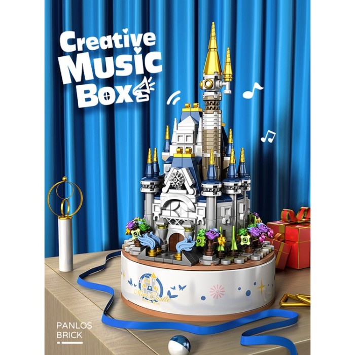 Kotak Musik Kkv - Castle Music Box / Kotak Musik 3D Diy Bentuk Istana Kastil Indah