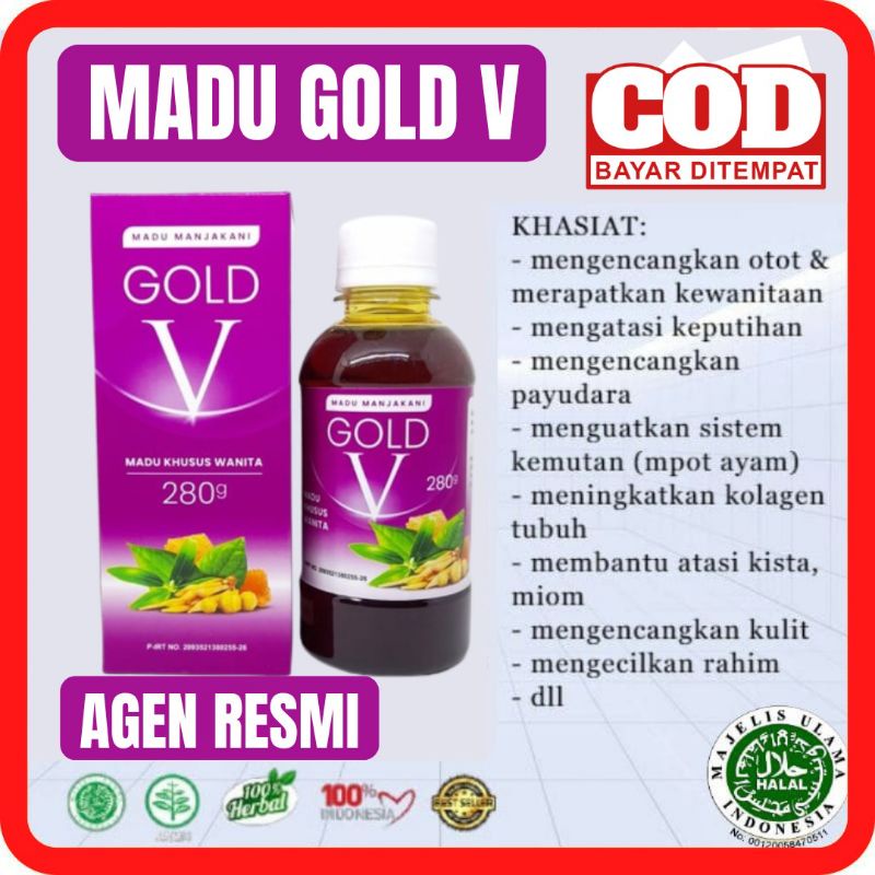 (DIJAMIN ASLI) MADU MANJAKANI GOLD V - MADU GOLD V MADU Khusus Kewanitaan Obat Keputihan Bau Tak Sed