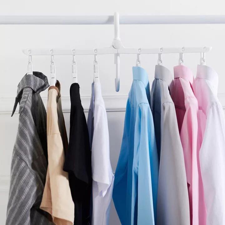 (SerbaSerbi)Hanger Baju Lipat  8 In 1 / Gantungan Baju Lipat Ajaib 8 In 1 / Magic Folding Hanger / Foldable Cloth Mudah Dan Praktis