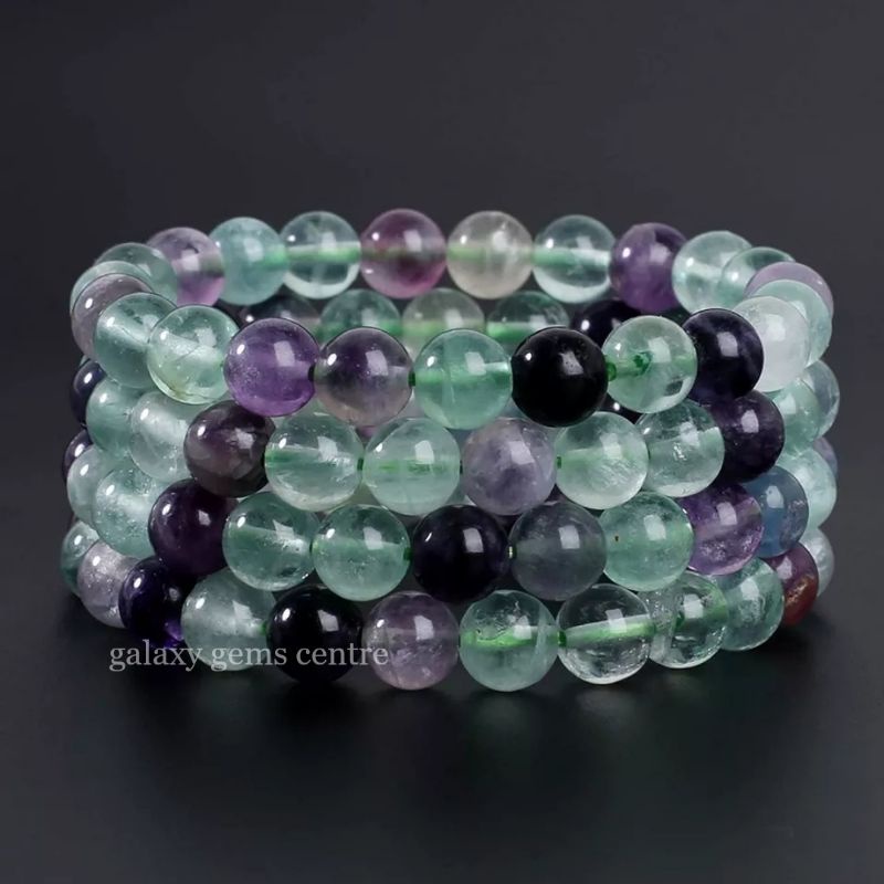 Gelang Batu Natural Fluorite Crystal Asli