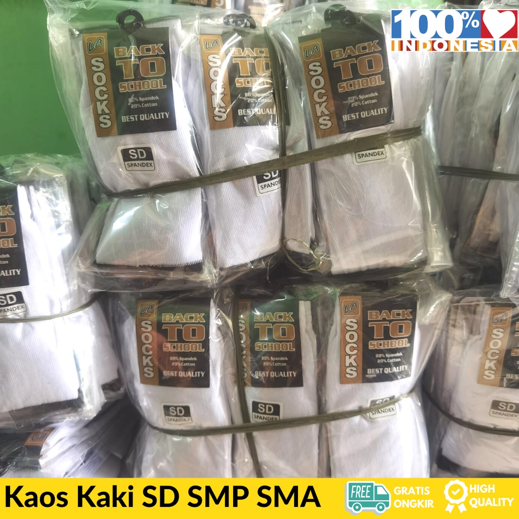 (GROSIR) 12 Pasang Kaos Kaki Anak Sekolah SD SMP SMA PUTIH TELAPAK HITAM Murah -Kaos kaki anak seragam Sekolah SD SMP SMK- kaos kaki anak SD SMP SMA Back To school