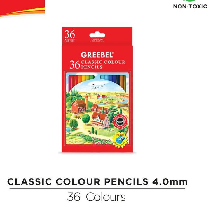 

옷 PENSIL WARNA / WARNA CERAH / BAHAN KUAT GREEBEL / GREEBEL 5736 (36 WARNA) Trendy