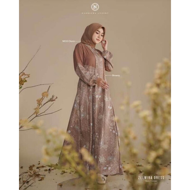 Zelmira dress by nadheera luxury / gamis rayon premium motif / gamis kondangan / dress lebaran 2023 