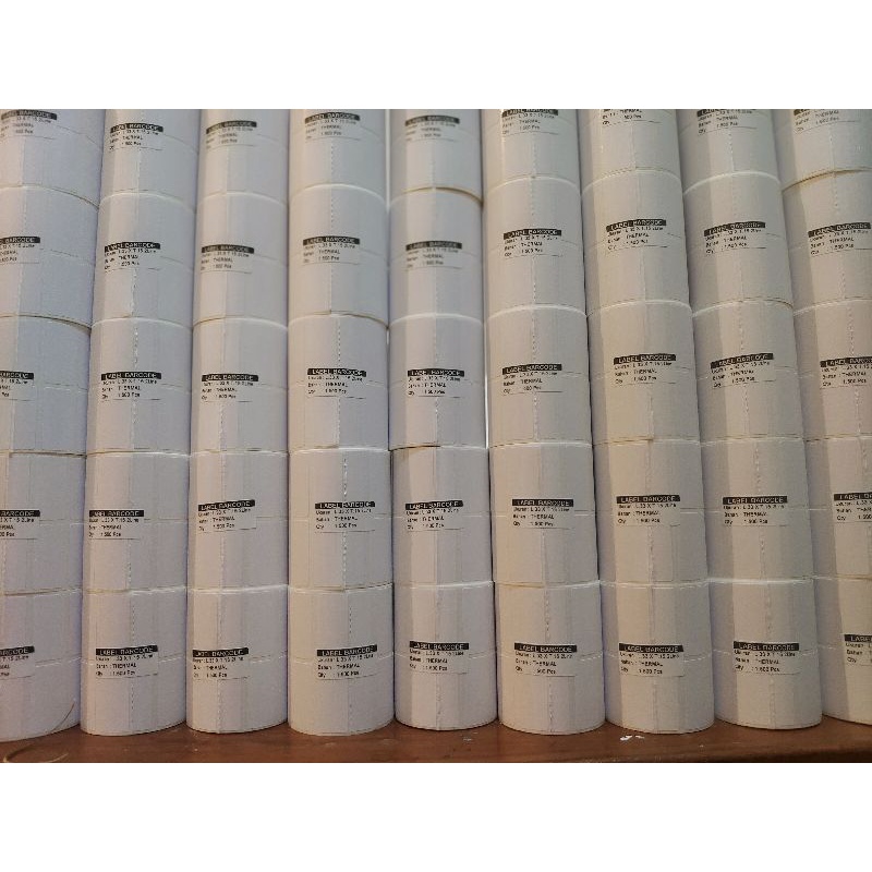 LABEL THERMAL 33x15 2LINE - STIKER LABEL BARCODE THERMAL 33x15 isi 1.500 Pcs