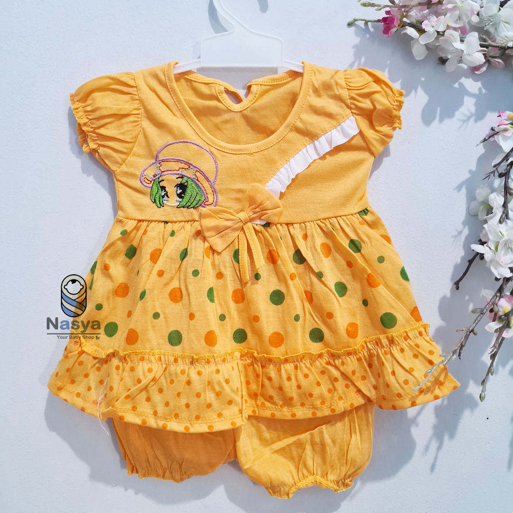 [N-067] TERBARU ! Setelan Baju Bayi Perempuan Motif Bergambar - Naomi (3-6 bulan)